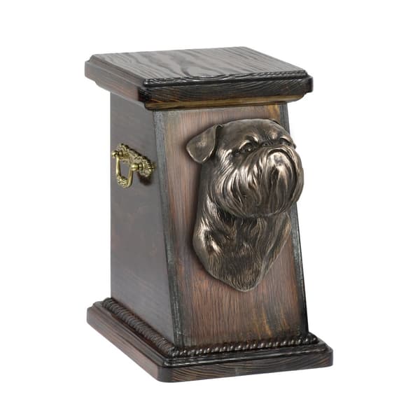 Brussels Griffon, Griffon bruxellois - urna för hundaska, elegant urna med statyett, souvenirurna med hundbyst av Art-Dog