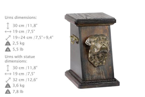 Bullmastiff, Bulmastiff - en urna för hundaska, en elegant urna med statyett, en souvenirurna med en hundbyst av Art-Dog