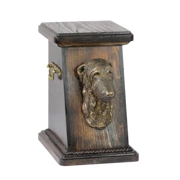 Scottish Greyhound, Deerhound - urna för hundaska, elegant urna med statyett, souvenirurna med hundbyst av Art-Dog