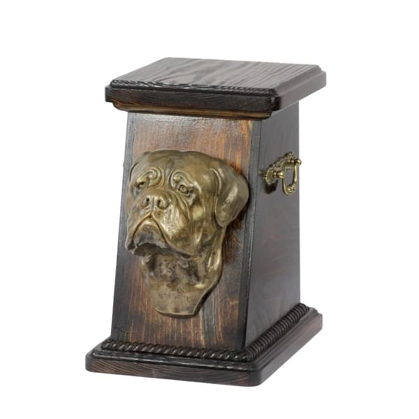 Dog of Bordeaux, Dogue de Bordeaux, French Mastiff I - urna för hundaska, elegant urna med statyett, souvenirurna med hundbyst av Art-Dog