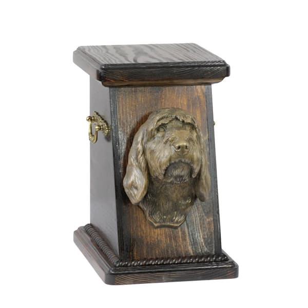 Stor Griffon Vendéen, Grand Griffon Vendéen - en urna för hundaska, en elegant urna med statyett, en souvenirurna med en hundbyst av Art-Dog