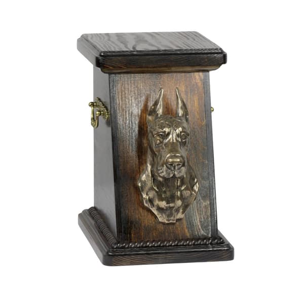 Great Dane I - urna för hundaska, elegant urna med statyett, souvenirurna med hundbyst av Art-Dog
