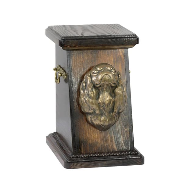 Cavalier King Charles Spaniel - urna för hundaska, elegant urna med statyett, souvenirurna med hundbyst av Art-Dog
