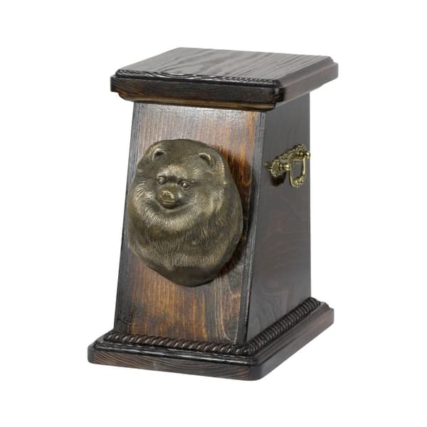 Pomeranian, Pomeranian - en urna för hundaska, en elegant urna med en statyett, en souvenirurna med en hundbyst av Art-Dog