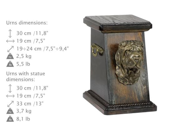 Shar Pei - urna för hundaska, elegant urna med statyett, souvenirurna med hundbyst av Art-Dog