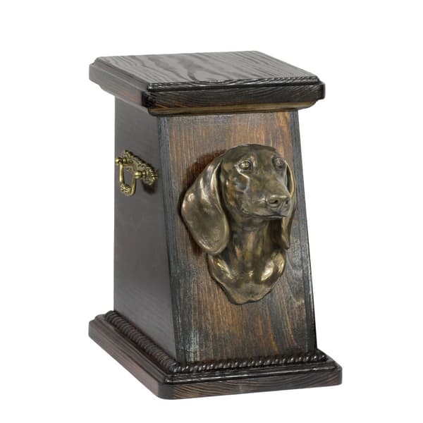 Tax I - urna för hundaska, elegant urna med statyett, souvenirurna med hundbyst av Art-Dog
