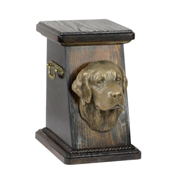 Golden Retriever - urna för hundaska, elegant urna med statyett, souvenirurna med hundbyst av Art-Dog