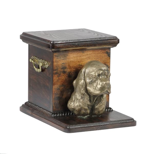American Cocker Spaniel - urna för hundaska med statyett, elegant urna för en hund, unik urna med hundbyst av Art-Dog