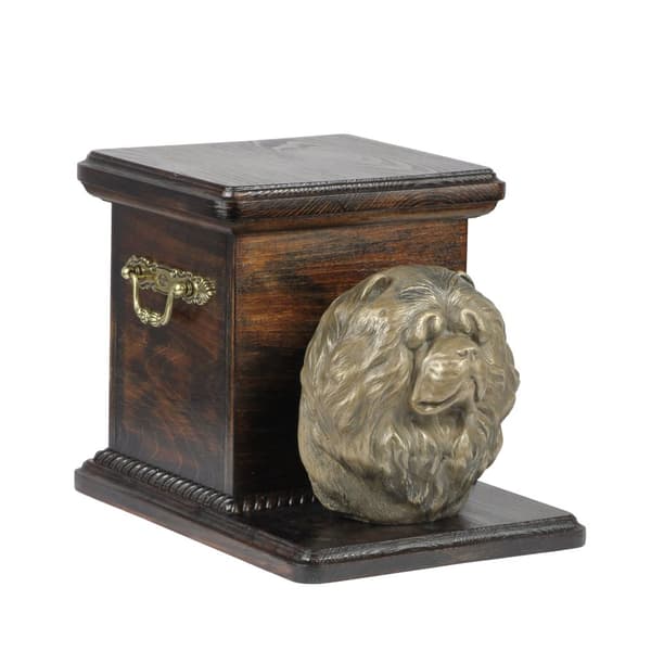 Chow Chow - urna för hundaska med statyett, elegant urna för en hund, unik urna med hundbyst av Art-Dog
