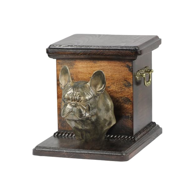 French Bulldog I - urna för hundaska med statyett, elegant urna för en hund, unik urna med hundbyst av Art-Dog