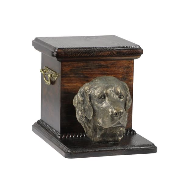 Golden Retriever - urna för hundaska med statyett, elegant urna för en hund, unik urna med hundbyst av Art-Dog