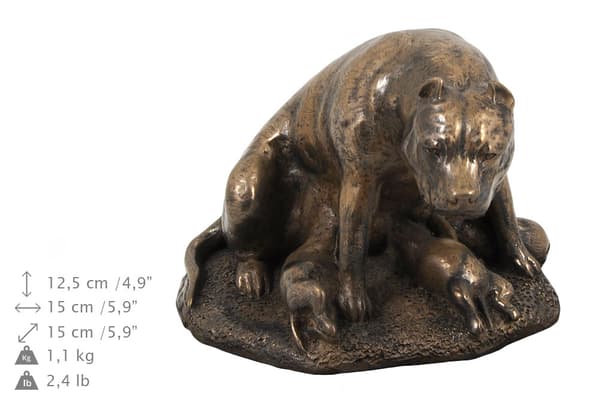 American Staffordshire terrier, Amstaff, Amstaf II - urna för hundaska, urna med statyett, elegant urna i klassisk stil av Art-Dog
