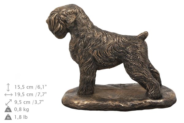Russian Black Terrier - urna för hundaska, urna med statyett, elegant urna i klassisk stil av Art-Dog
