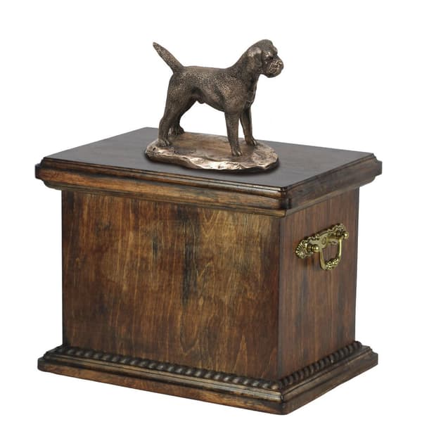 Border Terrier - urna för hundaska, urna med statyett, elegant urna i klassisk stil av Art-Dog