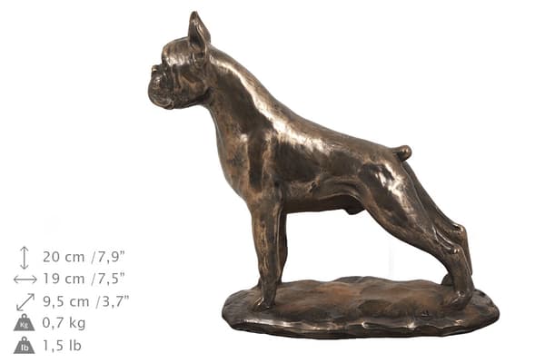 Boxer, Boxer I - urne til hundeaske, urne med statuette, elegant urne i klassisk stil af Art-Dog
