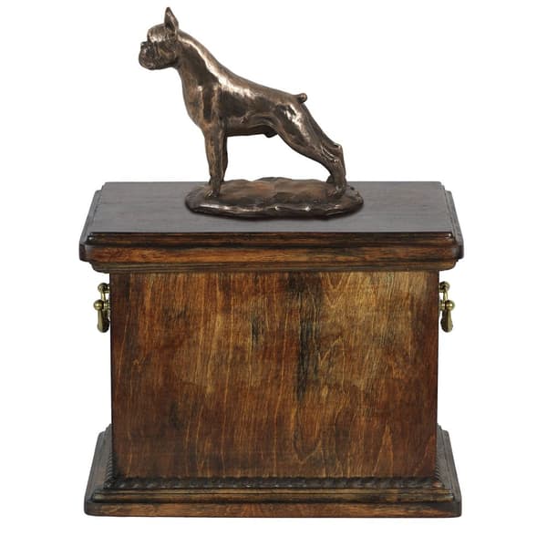 Boxer, Boxer I - urne til hundeaske, urne med statuette, elegant urne i klassisk stil af Art-Dog