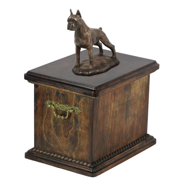 Boxer, Boxer I - urna för hundaska, urna med statyett, elegant urna i klassisk stil av Art-Dog