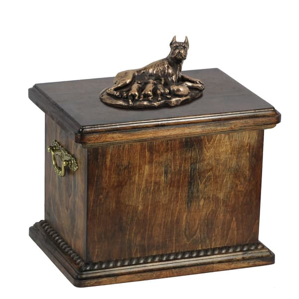 Boxer, Boxer II - urne til hundeaske, urne med statuette, elegant urne i klassisk stil af Art-Dog
