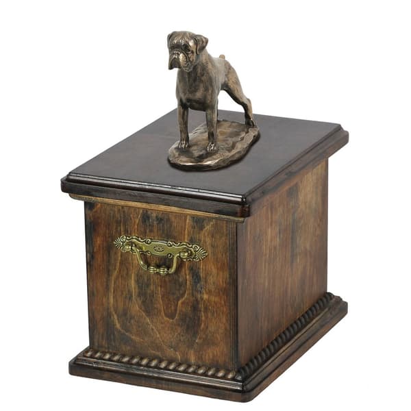 Boxer, Boxer III - urne til hundeaske, urne med statuette, elegant urne i klassisk stil af Art-Dog