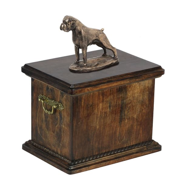 Boxer, Boxer III - urna för hundaska, urna med statyett, elegant urna i klassisk stil av Art-Dog