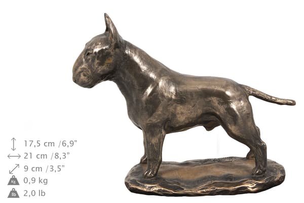 Bull terrier, Bull Terrier - urna för hundaska, urna med statyett, elegant urna i klassisk stil av Art-Dog