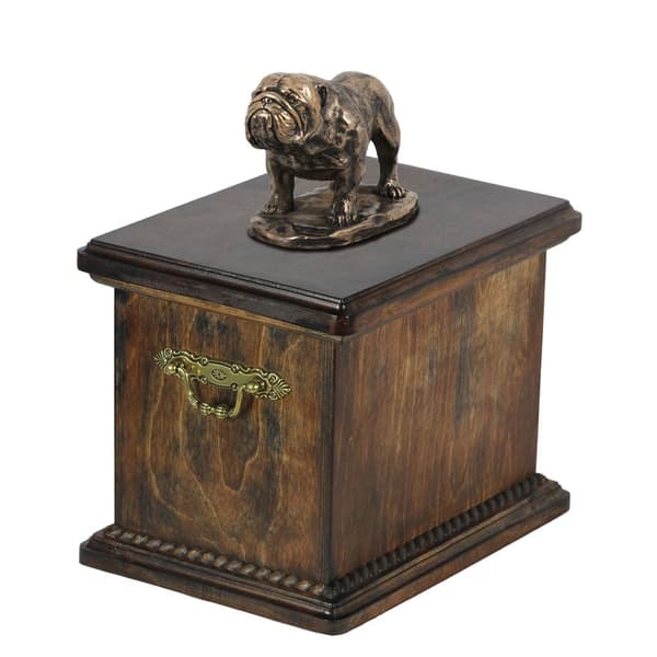 Bulldog - urna för hundaska, urna med statyett, elegant urna i klassisk stil av Art-Dog