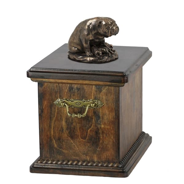 Bulldog I - urna för hundaska, urna med statyett, elegant urna i klassisk stil av Art-Dog