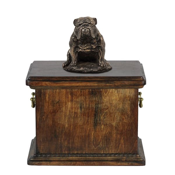 Bulldog II - urna för hundaska, urna med statyett, elegant urna i klassisk stil av Art-Dog