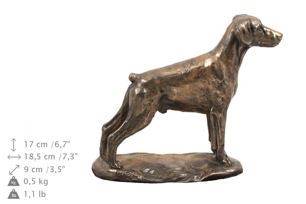 Doberman, Dobermann II - urna för hundaska, urna med statyett, elegant urna i klassisk stil av Art-Dog