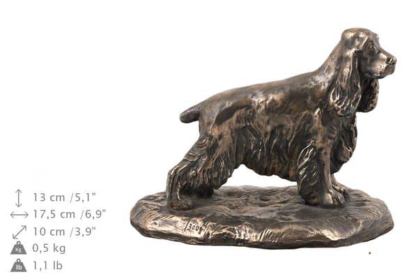 Engelsk Cocker Spaniel - urna för hundaska, urna med statyett, elegant urna i klassisk stil av Art-Dog