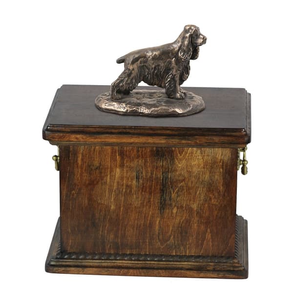 Engelsk Cocker Spaniel - urna för hundaska, urna med statyett, elegant urna i klassisk stil av Art-Dog