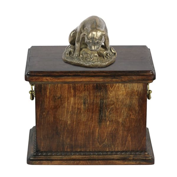 Staffordshire Bull Terrier, Staffik, Staffi I - urna för hundaska, urna med statyett, elegant urna i klassisk stil av Art-Dog