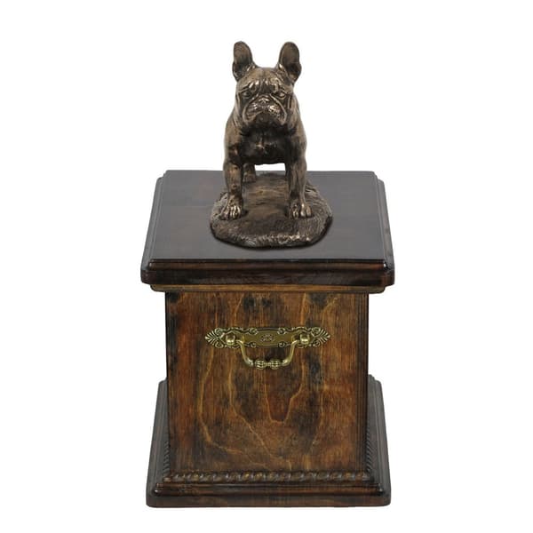 Fransk bulldog - urna för hundaska, urna med statyett, elegant urna i klassisk stil av Art-Dog