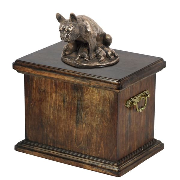Fransk bulldog I - urna för hundaska, urna med statyett, elegant urna i klassisk stil av Art-Dog