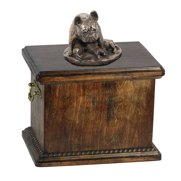 Fransk bulldog I - urna för hundaska, urna med statyett, elegant urna i klassisk stil av Art-Dog