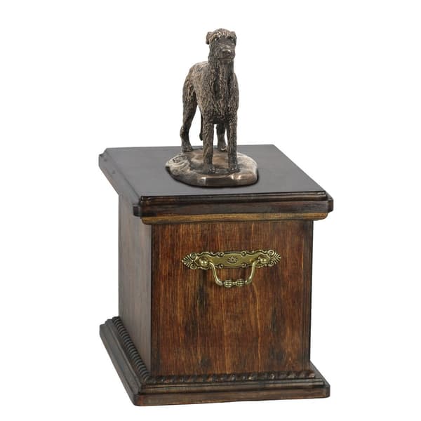 Irländsk varghund, irländsk varghund - urna för hundaska, urna med statyett, elegant urna i klassisk stil av Art-Dog