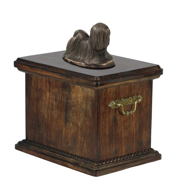 Lhasa Apso - urna för hundaska, urna med statyett, elegant urna i klassisk stil av Art-Dog