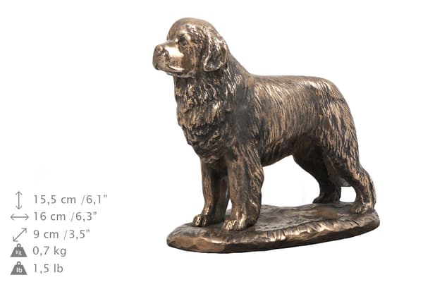 Newfoundland, Newfoundland, Wodołaz - urna för hundaska, urna med statyett, elegant urna i klassisk stil av Art-Dog