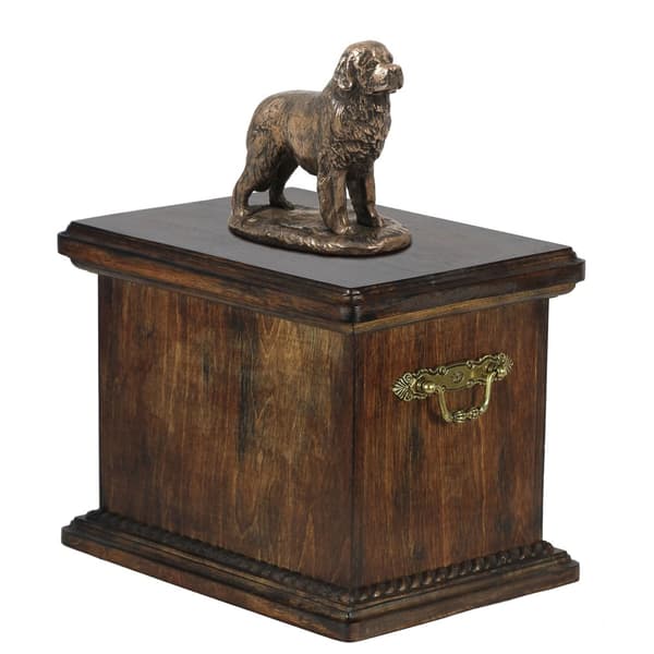 Newfoundland, Newfoundland, Wodołaz - urna för hundaska, urna med statyett, elegant urna i klassisk stil av Art-Dog