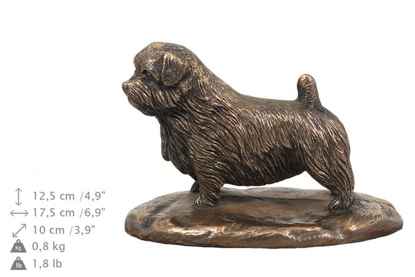 Norfolk Terrier - urna för hundaska, urna med statyett, elegant urna i klassisk stil av Art-Dog