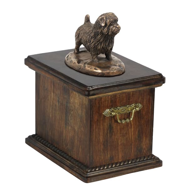 Norfolk Terrier - urna för hundaska, urna med statyett, elegant urna i klassisk stil av Art-Dog