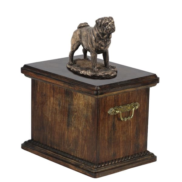 Pug, Pug, Carlin - urna för hundaska, urna med statyett, elegant urna i klassisk stil av Art-Dog