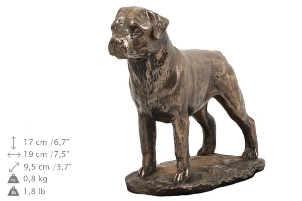 Rottweiler - urna för hundaska, urna med statyett, elegant urna i klassisk stil av Art-Dog