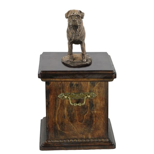 Rottweiler - urna för hundaska, urna med statyett, elegant urna i klassisk stil av Art-Dog