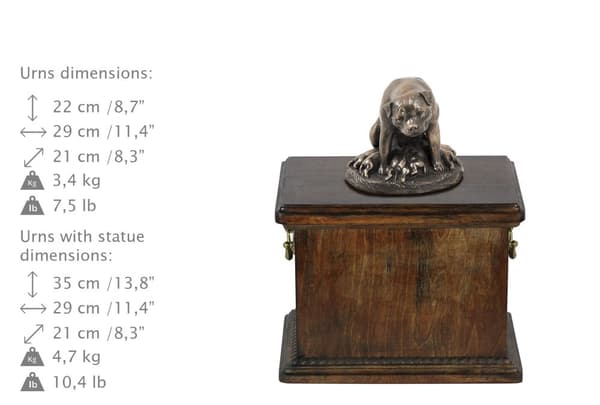 Rottweiler I - urna för hundaska, urna med statyett, elegant urna i klassisk stil av Art-Dog
