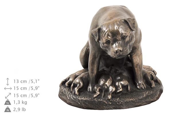 Rottweiler I - urna för hundaska, urna med statyett, elegant urna i klassisk stil av Art-Dog