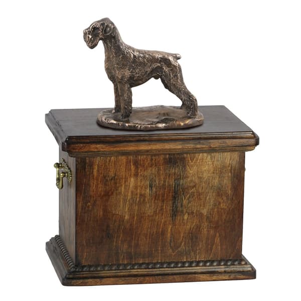 Schnauzer, Schnauzer I - urna för hundaska, urna med statyett, elegant urna i klassisk stil av Art-Dog