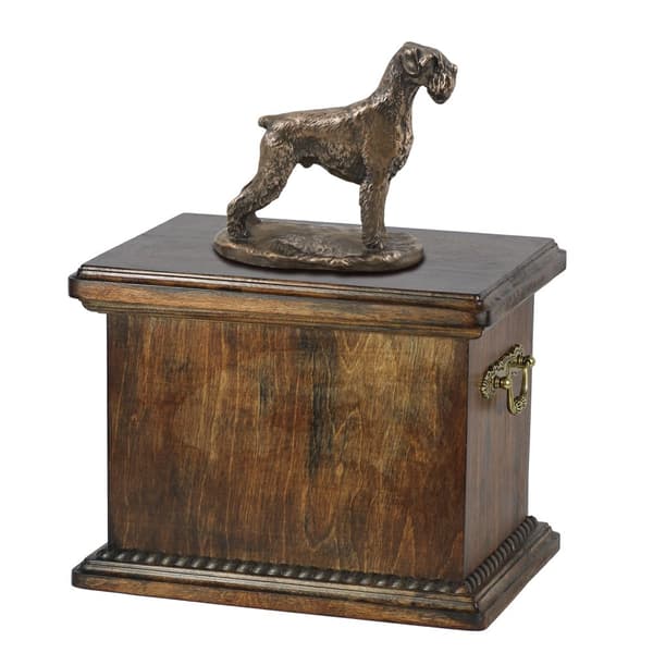 Schnauzer, Schnauzer I - urna för hundaska, urna med statyett, elegant urna i klassisk stil av Art-Dog