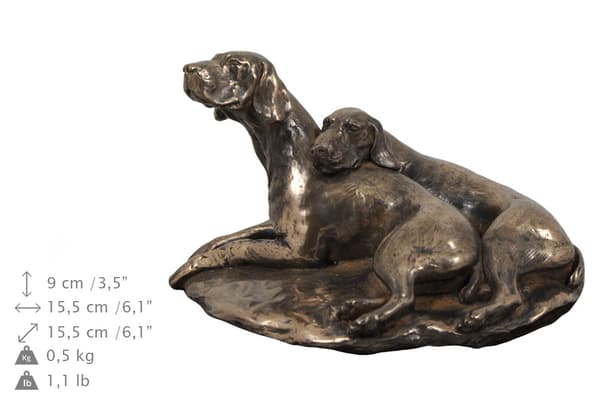 Weimaraner, Weimaraner - urna för hundaska, urna med statyett, elegant urna i klassisk stil av Art-Dog