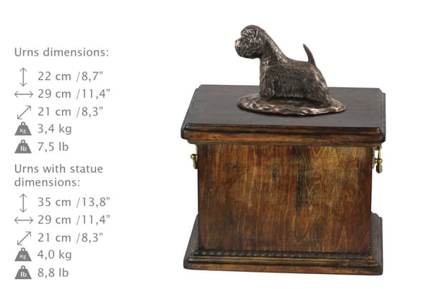 West Highland White Terrier, Westie - urna för hundaska, urna med statyett, elegant urna i klassisk stil av Art-Dog